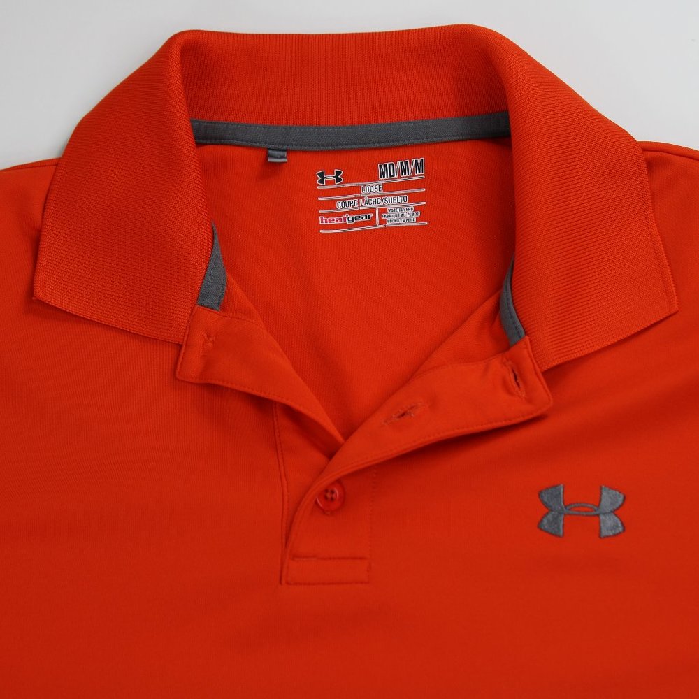 Under Armour Men's Heat Gear Orange Polo Loose Fit